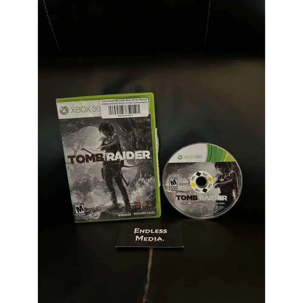 Tomb Raider Microsoft Xbox 360 Item and Box Video Game